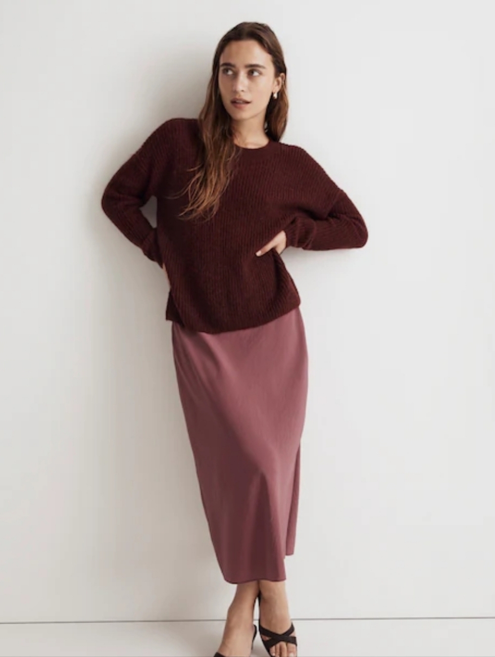 Madewell Ribbed Crewneck Sweater Cabernet Size‎ XXS